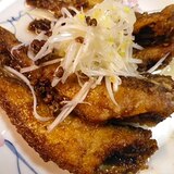 揚げ焼きハタハタの香りダレがけ